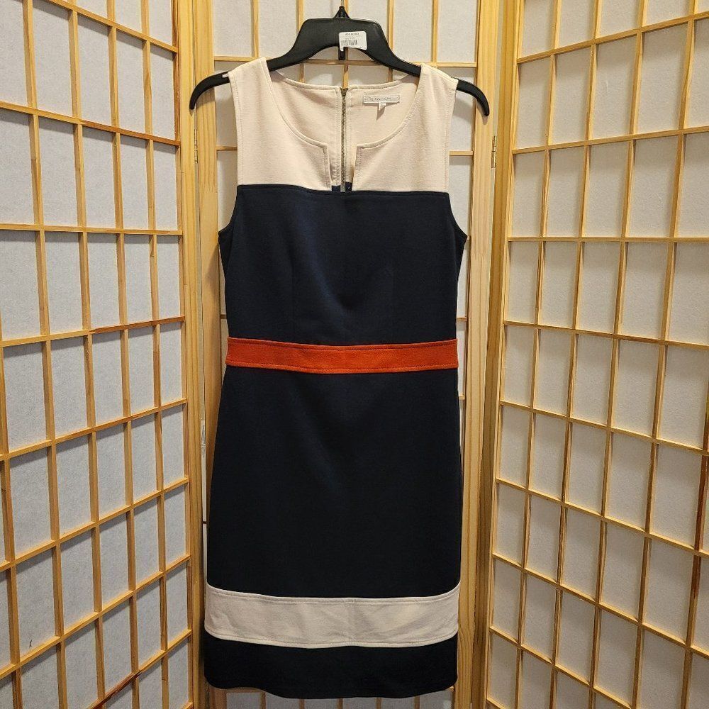 41 Hawthorn Womens Sleeveless Lined Color Block Dress Sz S